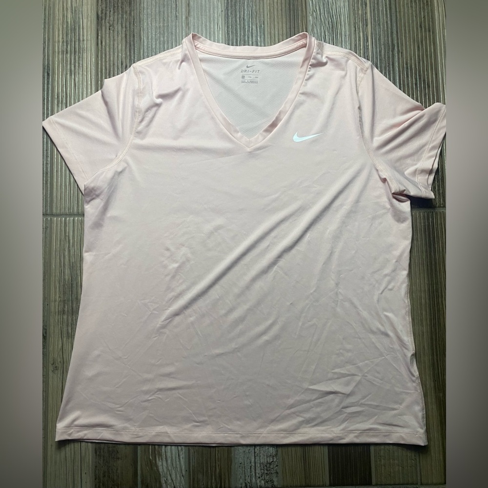 Nike Women's Light Pink V-Neck Tee